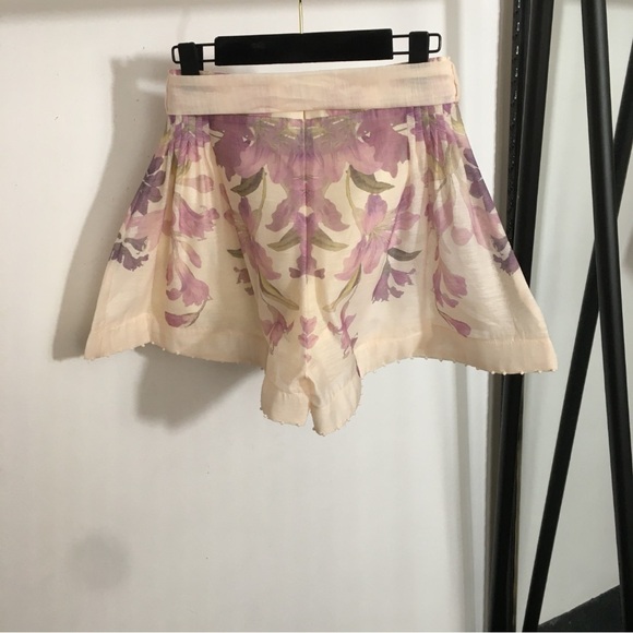 ZIMMERMANN Floral Two Piece Set Blouse & Shorts Lightweight Beach Spring - Picture 5 of 7